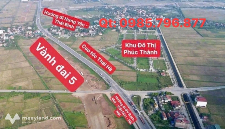 Đất vàng Khu đô thị Phúc Thành - Lý Nhân 100m², mặt tiền 5m, hướng Nam, giá tốt nhất thị trường