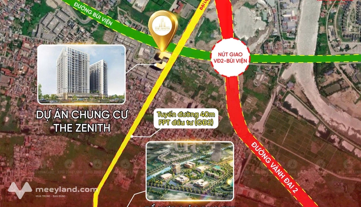 Mở bán 3 phòng ngủ góc, 85,4m2, full tiện ích Thezenith, mặt đường Bùi Viện, Hải Phòng