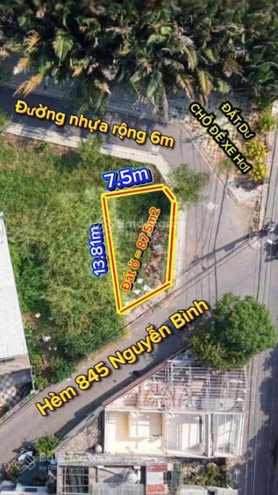 Cần bán gấp dt 87,5m2 góc 3 mặt tiền đường 6m khu 855 nguyễn bình giá 4,3 tỷ