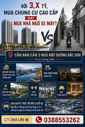Với 3,6 tỷ, mua chung cư cao cấp hay mua nhà ngõ xe máy?