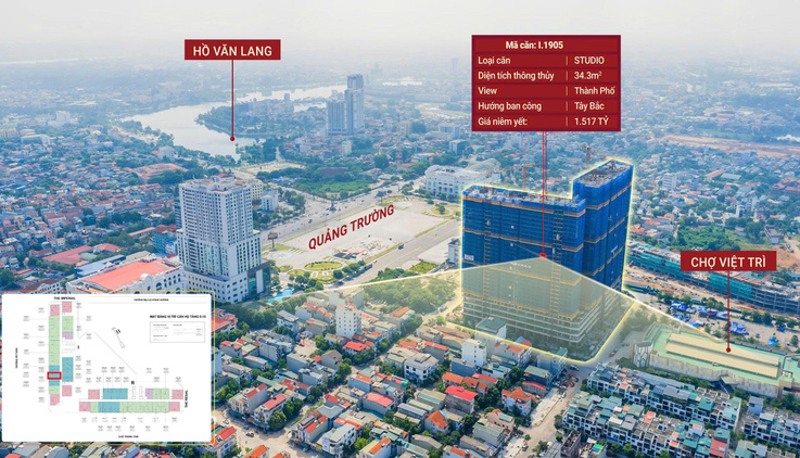 Studio đẹp nhất Vic Grand Square – chỉ 1,5 tỷ - view thành phố ven sông - đợt 1 chỉ hơn 400 triệu