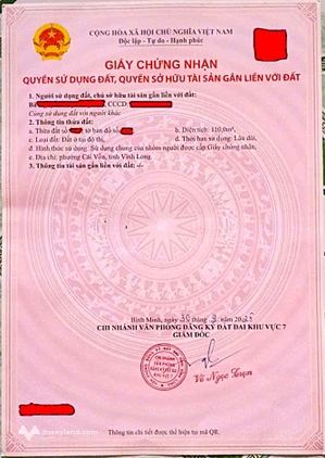 Bán nền thổ cư 110m2 có sổ hồng sẵn sang tên ngay, vị trí đối diện chợ thuận lợi kinh doanh