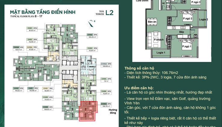 Cơ hội sở hữu căn góc 3 phòng ngủ đẹp nhất dự án Luxora Vĩnh Yên với giá cực hấp dẫn