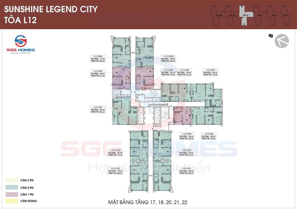 Bán căn 2 ngủ sunshine legend dt 69,7m² 2 phòng ngủ + view đẹp, tầng trung