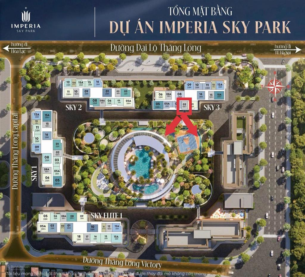 Imperia sky park s3.2602 ( 1pn+1) view nội khu
