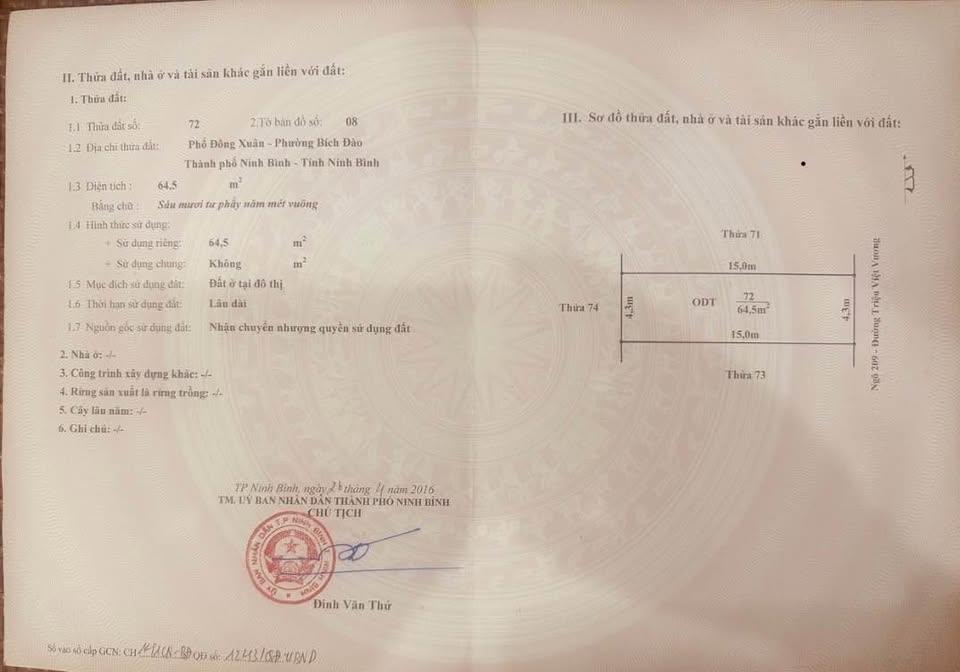 SỞ HỮU NGAY LÔ ĐẤT ĐẸP - GIÁ TỐT - Vị Trí Đắc Địa Tại 209 Đường Triệu Việt Vương Phường