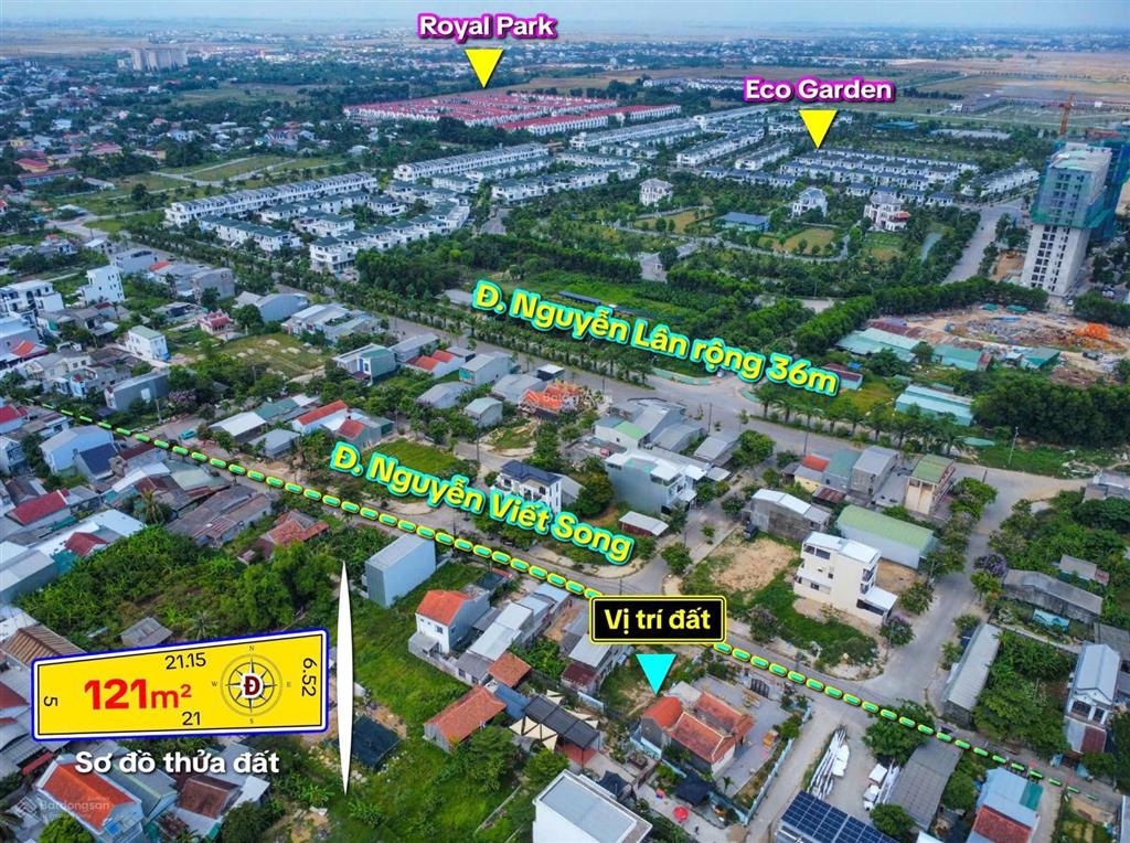 Bán đất mặt tiền nguyễn viết song 121m2 3tỷ250 đường 16m
