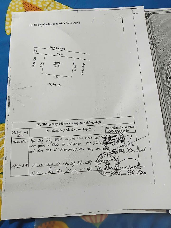 Bán đất ngõ 104 Cát Linh - Tràng Cát dt 60,5m2 cách mặt đường Ngô Gia Tự chỉ 200m $$$ 26,5tr/m2.