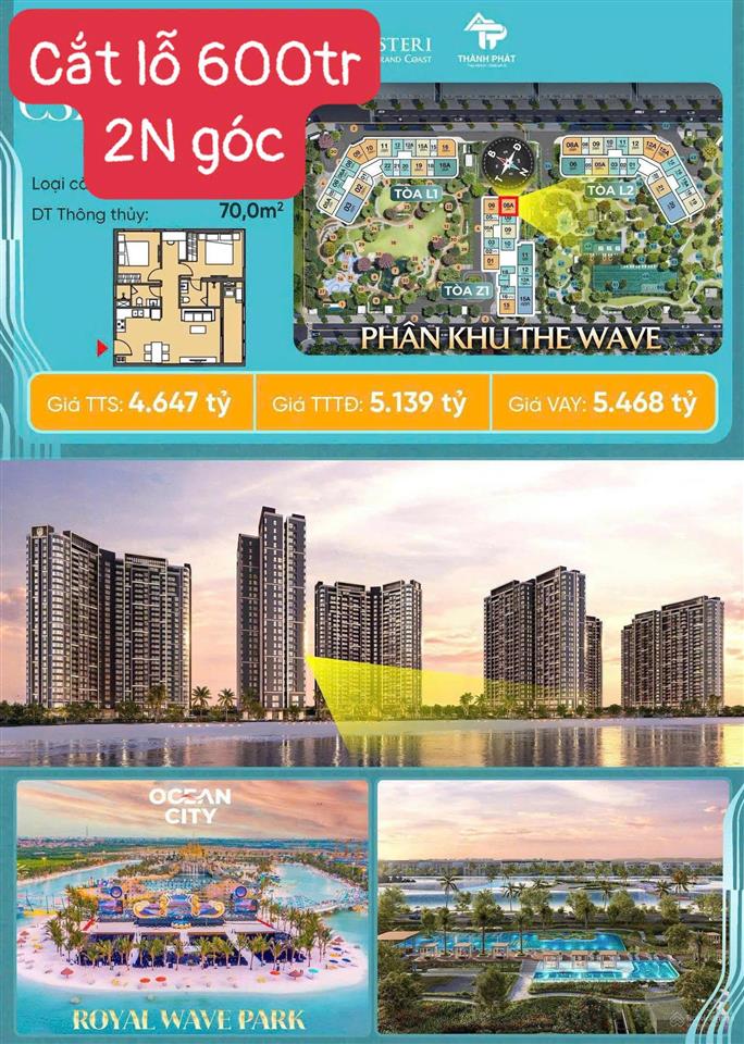 Grands coast ocp2 cắt lỗ 600 triệu cho chủ mới đối diện biển hồ tạo sóng lớn nhất đna ocp2