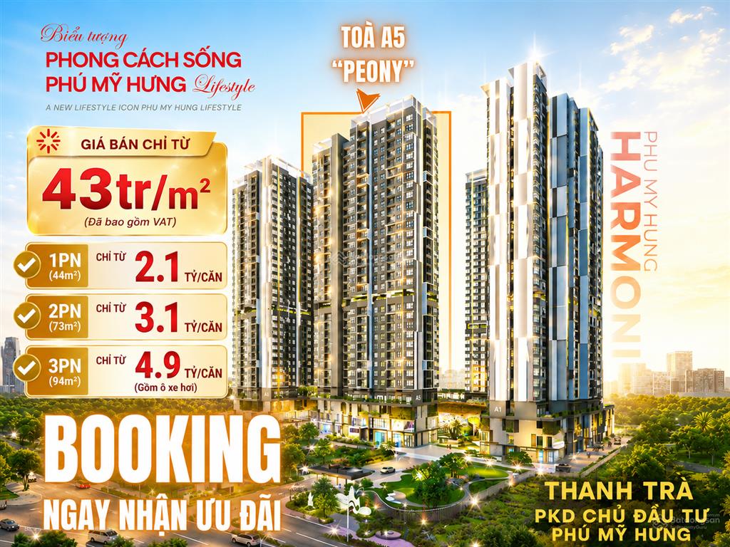 The harmonie phú mỹ hưng dòng căn hộ được săn đón nhất bình dương giá 3tỷ1, thanh toán 20%