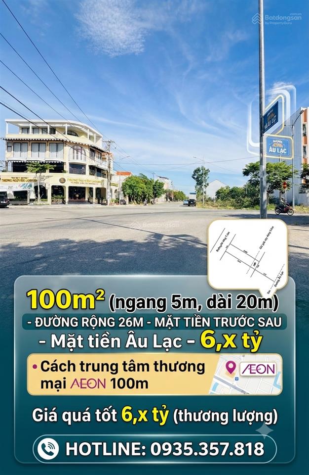 100m2 mặt tiền đường âu lạc gần aeon mall