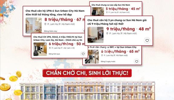 Cho Thuê Chung cư Art Residence Sun Urban Hà Nam. 0942315***