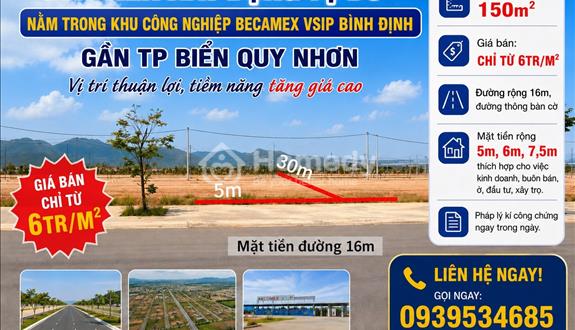 Bán lô đất nằm trong lòng VSIP Bình Định, giao thông thuận tiện, nhiều tiện ích