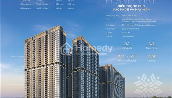 Căn hộ 2PN diện tích 76m2 cách Mỹ Đình 5 phút, cách Cầu Giấy 10 phút, nằm trong khu đô thị 150ha