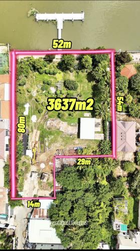 Bán Đất Xây Biệt Thự MT Sông Sài Gòn,Q2 DT:3637m2-Ngang MT Sông 52m-Đã Có GPXD Hầm 5 Tầng