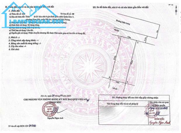Bán lô đất biệt thự DT 225 M Nam Hải Hải An