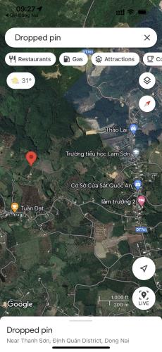 Bán đất DT 761, Thanh Sơn, Định Quán: 20 x 52, giá 450 triệu