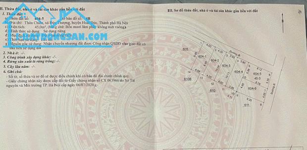 Cc gửi bán lô góc 42m Thôn Chiền, Đức Thượng, Hoài Đức ngõ thông ô tô giá 4.8 tỷ