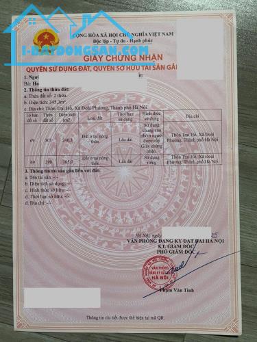 CHÍNH CHỦ CẦN BÁN ĐẤT THÔN TRẠI HỒ – XÃ ĐOÀI PHƯƠNG, HÀ NỘI