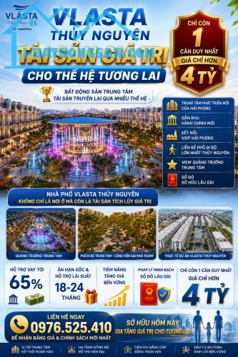 Giá Hơn 4 Tỷ Duy Nhất Trong Hôm Nay - Căn Hộ Vlasta Thủy Nguyên - Sử Dụng 240m2