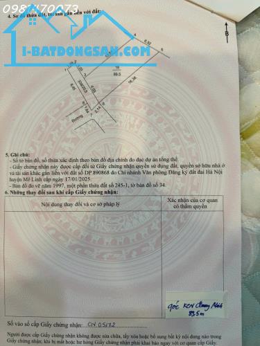 Bán đất lô đất siêu đẹp tại xã Quang Minh, Hà Nội, DT 89.5 m2, view đẹp, giá đầu tư
