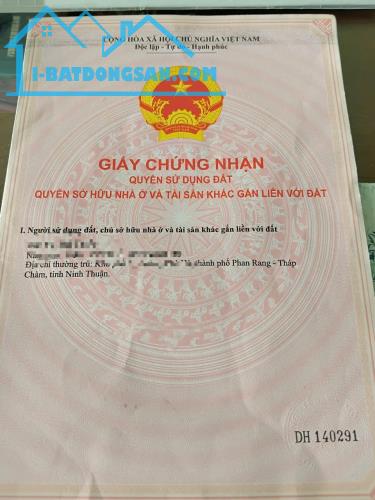 HOT HOT – CHÍNH CHỦ CẦN BÁN NHÀ MẶT TIỀN TẠI P. Phước Mỹ, TP. Phan Rang - Tháp Chàm, T.