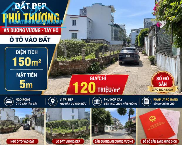 Bán đất Phú Thượng, Ô tô vào đất 150 m2 MT 5 m chỉ 120 tr/ m2 không QH 0948031338