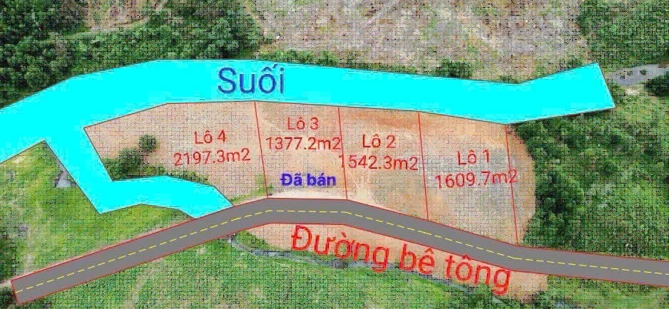 Bán 3 lô đất vườn Khánh Vĩnh, view đẹp suối lớn, từ 1600 tới 2200m2, đất CLN, 350tr lô